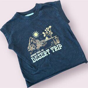 Joshua Tree CA Baby Tee Capped Sleeves Desert Trip Size XS Mock Neck Gorpcore